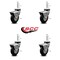 Service Caster 3 Inch Hooded Neoprene Rubber 10mm Threaded Stem Casters with Brakes SCC, 4PK SCC-TS03S310-NPRB-BC-B-M1015-4 - alternate 2